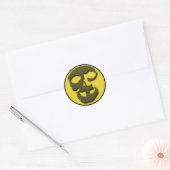 Creepy Skull Face en Full Moon Products Ronde Sticker (Envelop)
