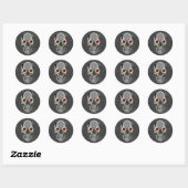 Creepy Skull Face Eyeball Halloween Ronde Sticker (Vel)