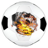 Creepy Skull & Flames Voetbal (Gedraaid)