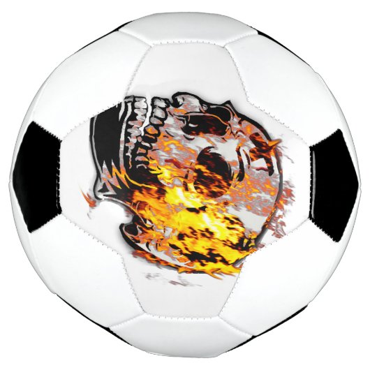 Creepy Skull & Flames Voetbal (Gedraaid)