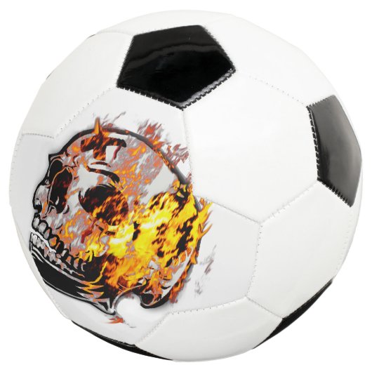 Creepy Skull & Flames Voetbal (Drie kwart)