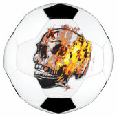 Creepy Skull & Flames Voetbal (Voorkant)