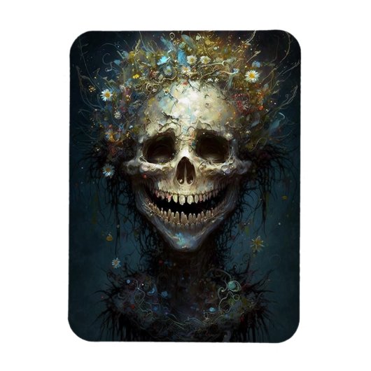 Creepy Skull Gothic Dark Fantasy Art Magnet Magneet (Verticaal)