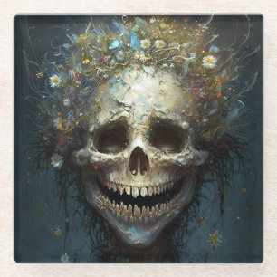 Creepy Skull Gothic Dark Fantasy Art Onderzetter Glazen Onderzetter