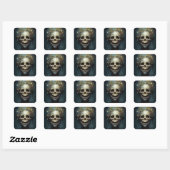Creepy Skull Gothic Dark Fantasy Art Square Sticke Vierkante Sticker (Vel)