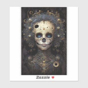 Creepy Skull Gothic Dark Fantasy Art Sticker