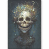 Creepy Skull Gothic Dark Fantasy Art Sticker (Voorkant)