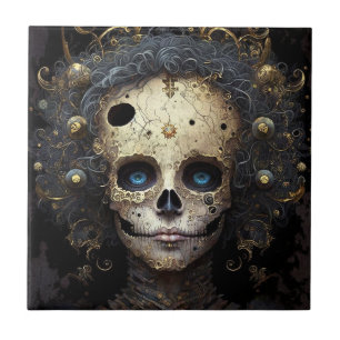 Creepy Skull Gothic Dark Fantasy Art Tegeltje