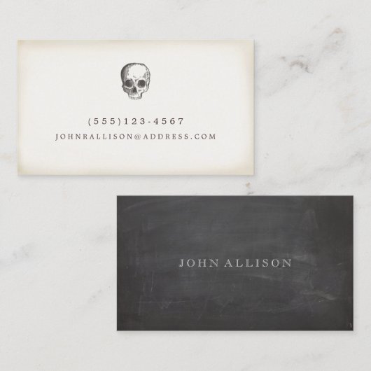 Creepy Skull Halloween Contactkaartje (Voorkant / Achterkant)