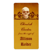 Creepy Skull Halloween Keuken Label (Voorkant)