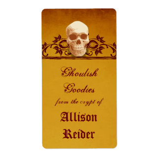 Creepy Skull Halloween Keuken Label