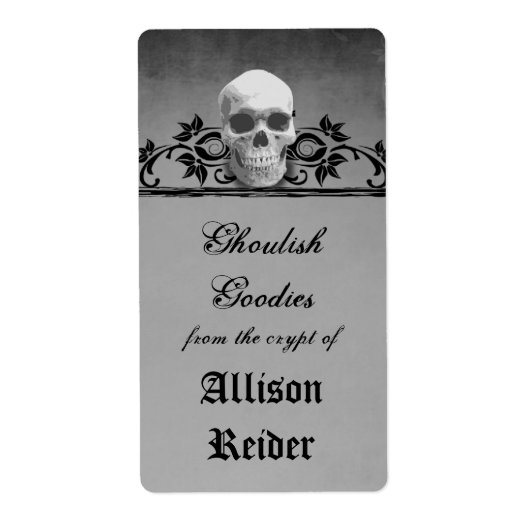 Creepy Skull Halloween Keuken Label (Voorkant)