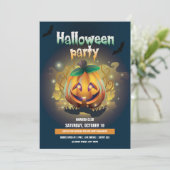 Creepy Skull Halloween Party Uitnodiging (Staand voorkant)