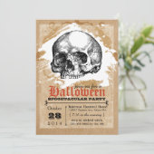 Creepy Skull Halloween Party-uitnodigingen Kaart (Staand voorkant)