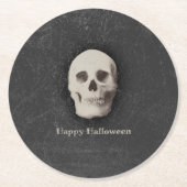 Creepy Skull, Halloween Ronde Kartonnen Onderzetter (Voorkant)