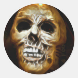Creepy Skull Halloween Ronde Sticker