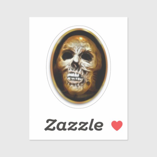 Creepy Skull Halloween Sticker (Vel)