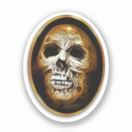 Creepy Skull Halloween Sticker (Voorkant)