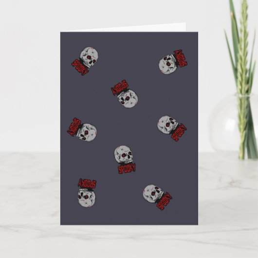 Creepy Skull Horror Design - Spookachtige Hallowee Kaart (Voorkant)