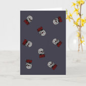 Creepy Skull Horror Design - Spookachtige Hallowee Kaart (Gele Bloem)