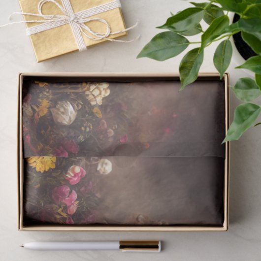 Creepy Skull in Flower Garden Decoupage Tissuepapier (Geschenk)