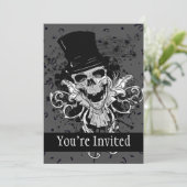 Creepy Skull met bovenste hoed Kaart (Staand voorkant)