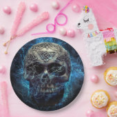 Creepy Skull Papieren Bordje (Feest)