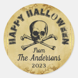 Creepy Skull Spiders Gothic Halloween Party Ronde Sticker