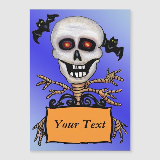 Creepy Skull Tree Beware Sign Bats (Voorkant)