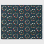 Creepy Skull Wreath Wrapping Papier (Vlak)