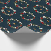 Creepy Skull Wreath Wrapping Papier (Hoek)