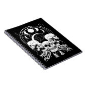 Creepy Skulls Crescent Gothic Moon Phases Snake Notitieboek (Rechterzijde)