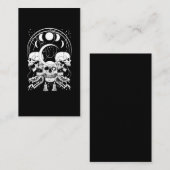 Creepy Skulls Crescent Gothic Moon Phases Snake Visitekaartje (Voorkant / Achterkant)