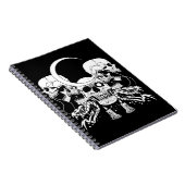Creepy Skulls Crescent Gothic Moon Witchy Snake Notitieboek (Rechterzijde)