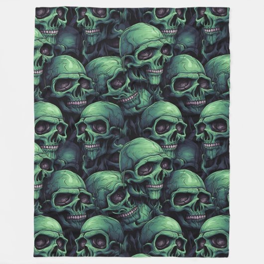 Creepy Skulls Halloween Fleece Deken (Voorkant)