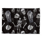 Creepy Skulls: Halloween Waterverf Pattern Kussensloop (Achterkant)