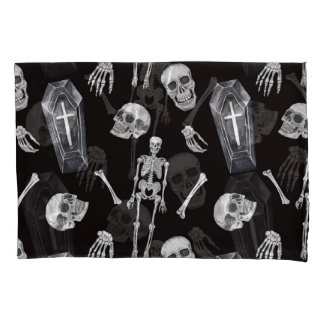 Creepy Skulls: Halloween Waterverf Pattern Kussensloop