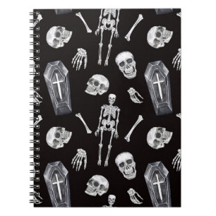 Creepy Skulls: Halloween Waterverf Pattern Notitieboek