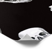 Creepy Skulls: Halloween Waterverf Pattern Poster (Hoek)