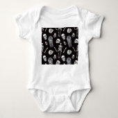 Creepy Skulls: Halloween Waterverf Pattern Romper (Voorkant)