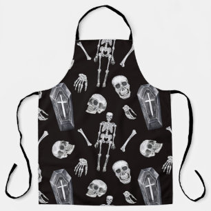 Creepy Skulls: Halloween Waterverf Pattern Schort