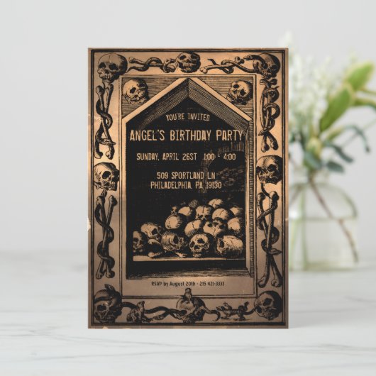  Creepy Skulls  Partij Kaart (Staand voorkant)