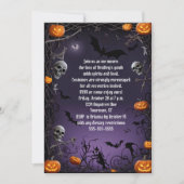 Creepy Skulls Volwassen Halloween Verjaardagsfeest Kaart (Voorkant)