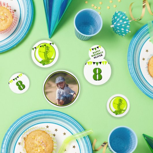 Creepy Slime Monster Green Foto Birthday Party Confetti