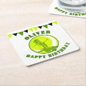 Creepy Slime Monster Kind: Happy Birthday Kartonnen Onderzetters (Schuin)