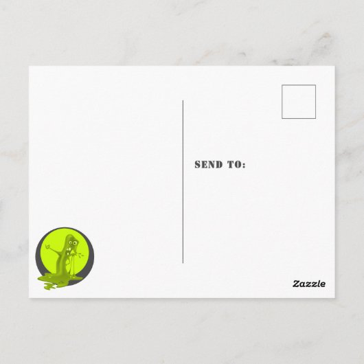 Creepy Slime Monster Verjaardag Foto Dank u Briefkaart (Achterkant)