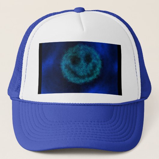 Creepy Smiley Face Trucker Hat Trucker Pet (Voorkant)