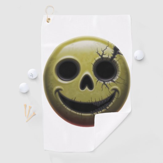 Creepy Smiley Skull Golf Handdoek (Insitu)