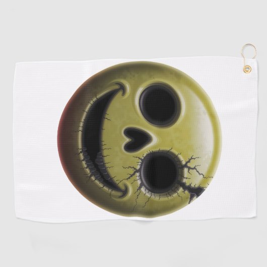 Creepy Smiley Skull Golf Handdoek (Horizontaal)
