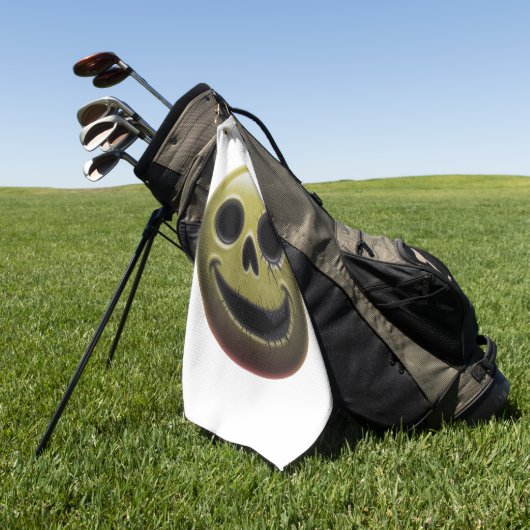 Creepy Smiley Skull Golf Handdoek (Groen)